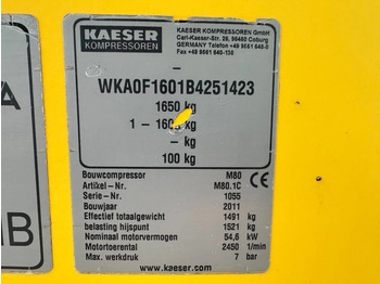 Air compressor Kaeser M80 Kubota 8.1 m3 / min 7 Bar 55 kW Mobiele Silent Diesel Compressor: picture 5