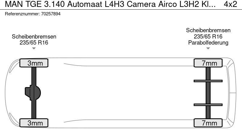 Panel van MAN TGE 3.140 Automaat L4H3 Camera Airco L3H2 Airco: picture 19