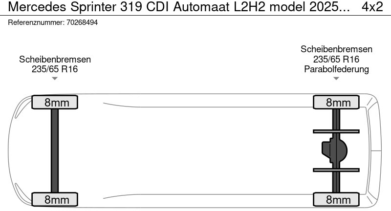 New Panel van Mercedes-Benz Sprinter 319 CDI Automaat L2H2 model 2025 Camera MBUX LED Airco Cruise 11m3 Airco Cruise control: picture 17