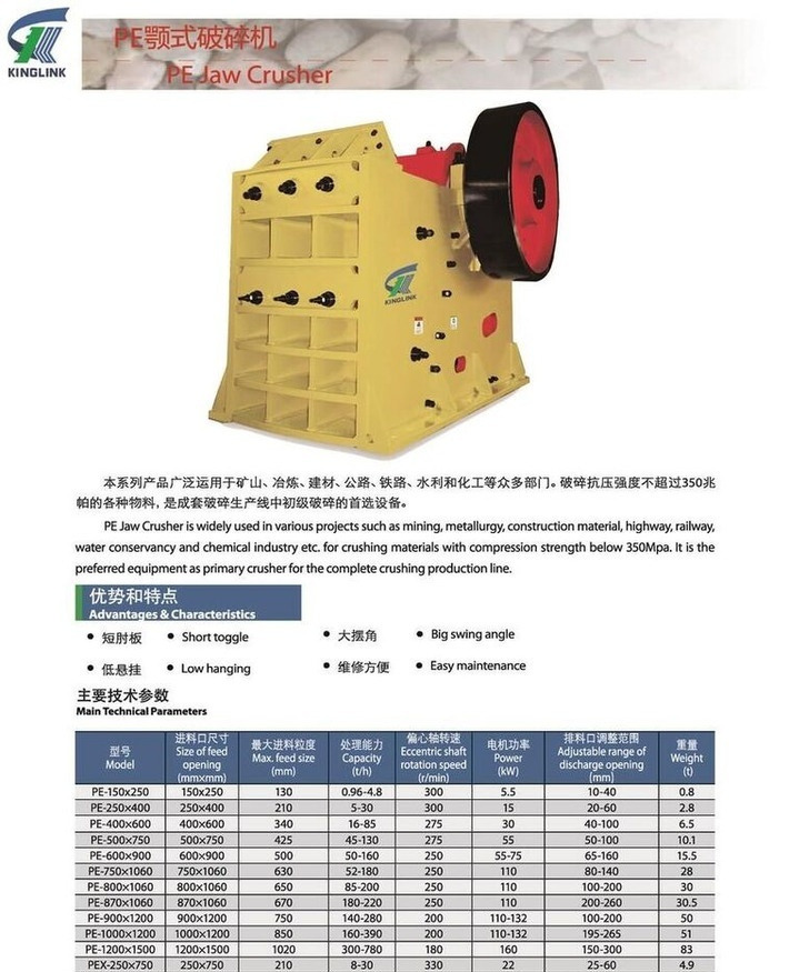 New Jaw crusher Kinglink Shanbao PE750X1060 Primary Basalt Jaw Crusher: picture 9