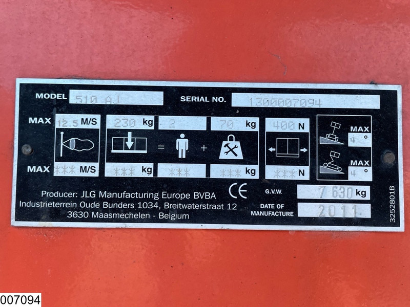 Articulated boom JLG 510 AJ 15,8M, 230kg, 5267h: picture 8