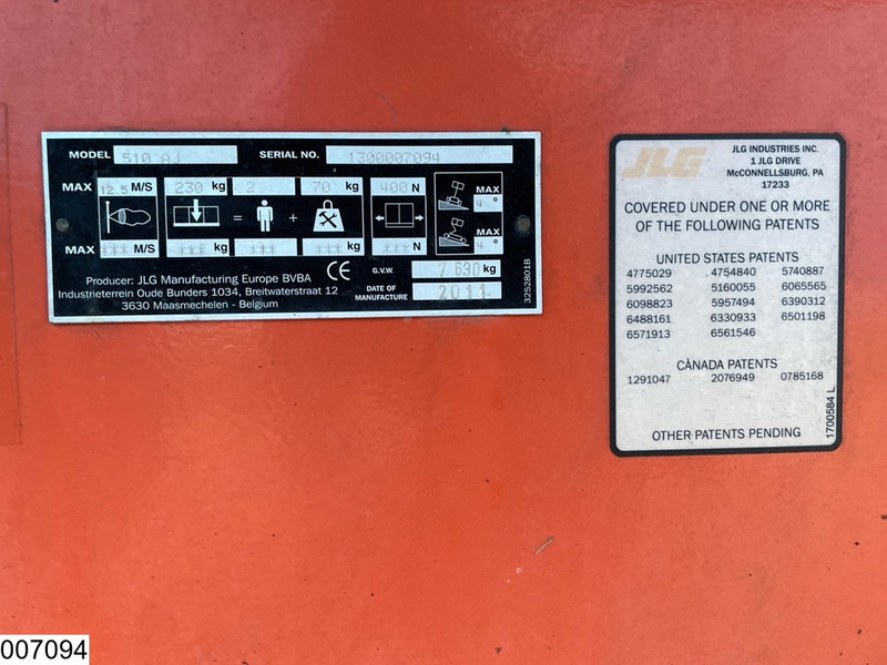 Articulated boom JLG 510 AJ 15,8M, 230kg, 5267h: picture 7