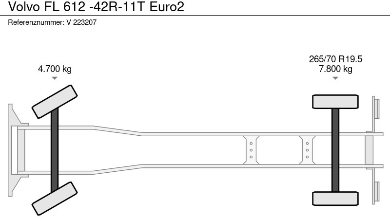 Dropside/ Flatbed truck, Crane truck Volvo FL 612 -42R-11T Euro2: picture 12