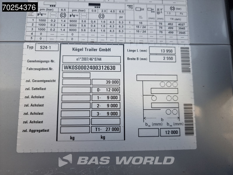 New Curtainsider semi-trailer Kögel S24-1 3 axles NEW-UNUSED Tailgate Liftachse Edscha LBW: picture 19