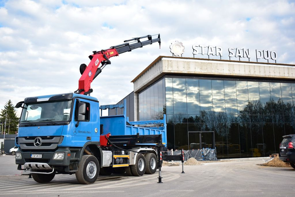 Tipper, Crane truck Mercedes-Benz 6x6 ACTROS 3341 HMF 4220-K4 KIPPER CRANE KRAN: picture 14