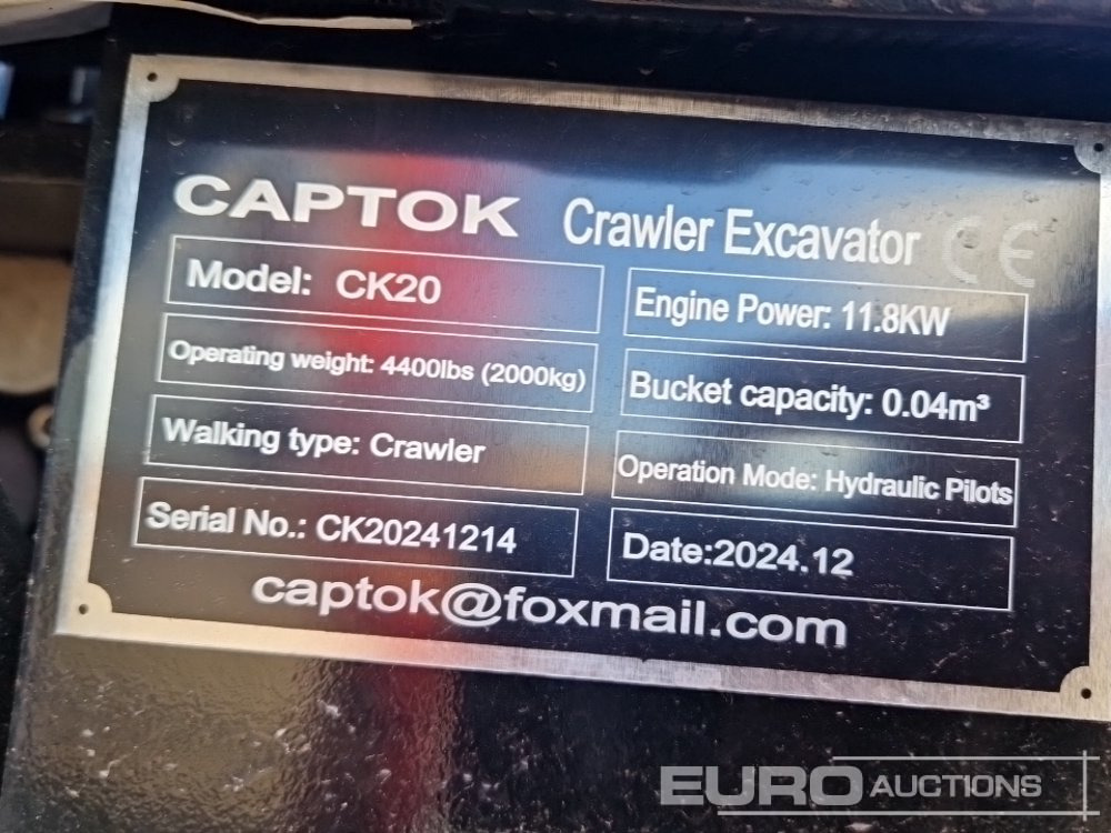 Mini excavator Unused 2024 Captok CK20: picture 41